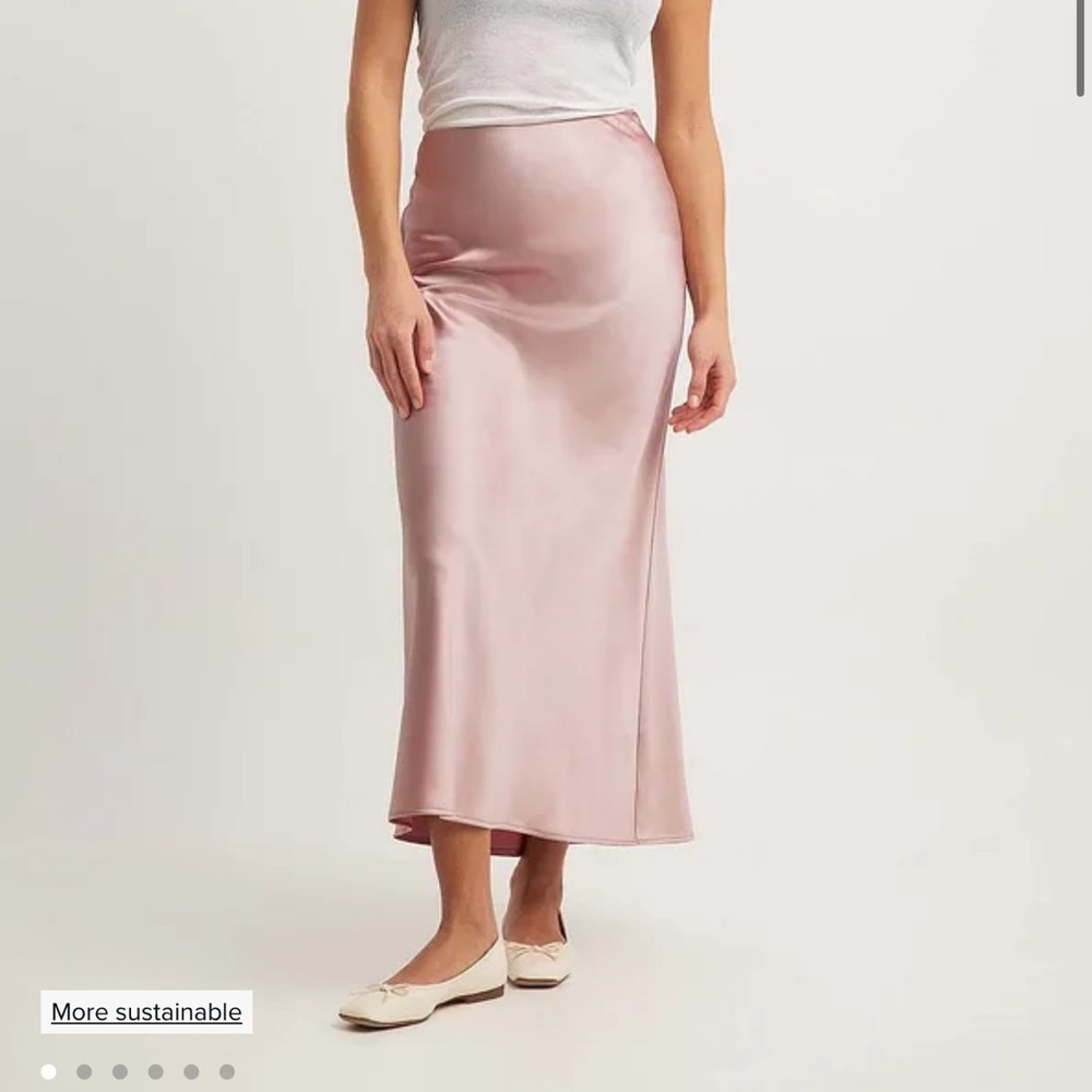 NAKD Pink Satin Midi Skirt